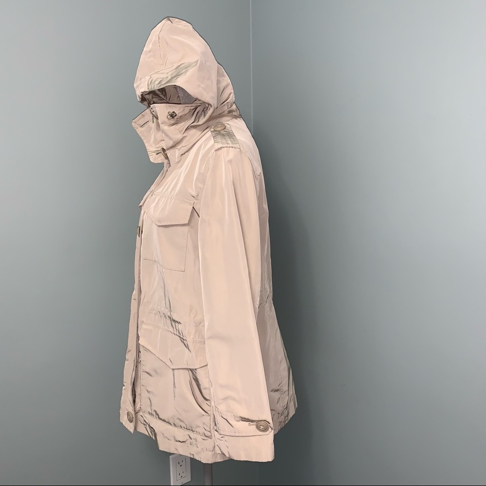 LONDON FOG lightweight spring tan hooded Jacket women’s size Medium - Picture 5 of 14